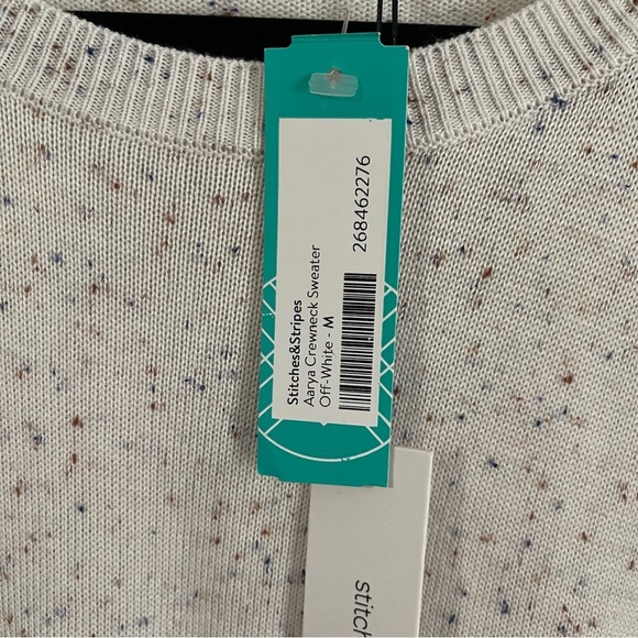 NWT STITCHES & STRIPES AARYA LONG SLEEVE CREWNECK SWEATER OFF-WHITE - M - Picture 3 of 10